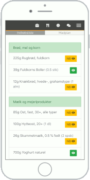 Brug indkøbslisten til din madplan.