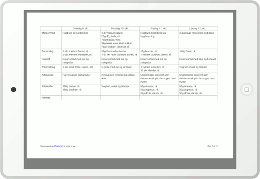 Download din madplan.